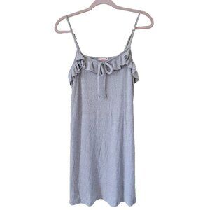 Anthropologie Maronie Sundress Womens M Gray Ruffled Top Spaghetti Straps Flirty